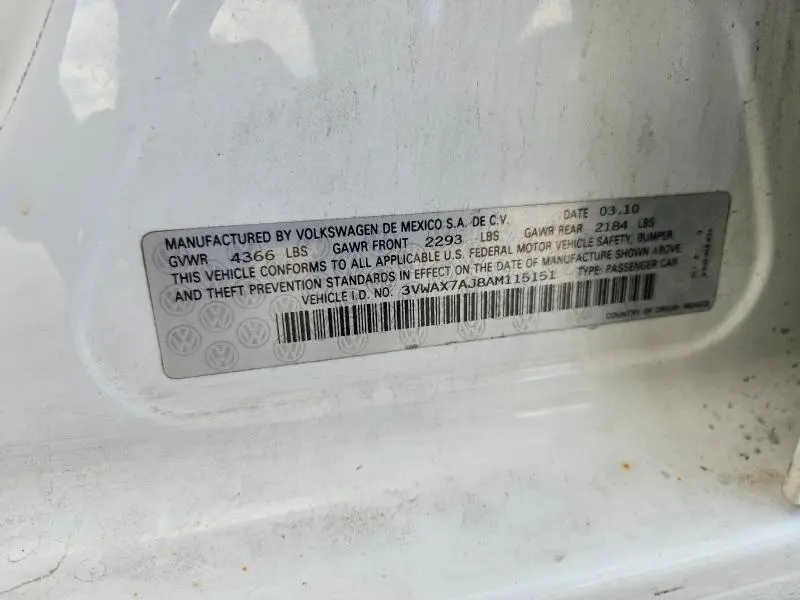 2010 VOLKSWAGEN JETTA LIMITED  