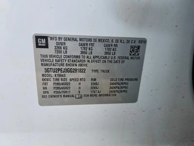 2016 GMC SIERRA K1500 DENALI  