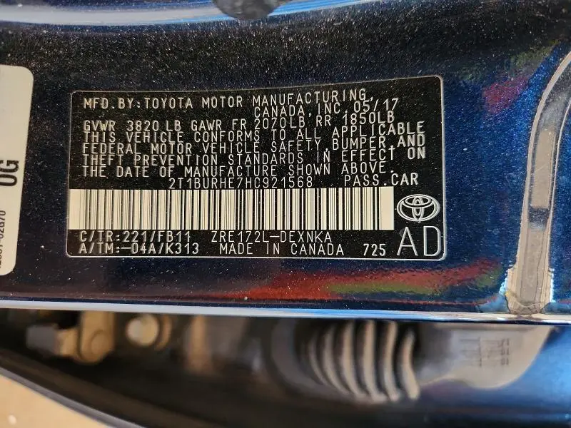 2017 TOYOTA COROLLA LE  