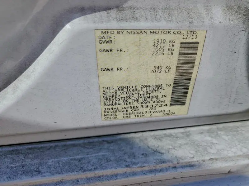 2014 NISSAN ALTIMA 2.5  