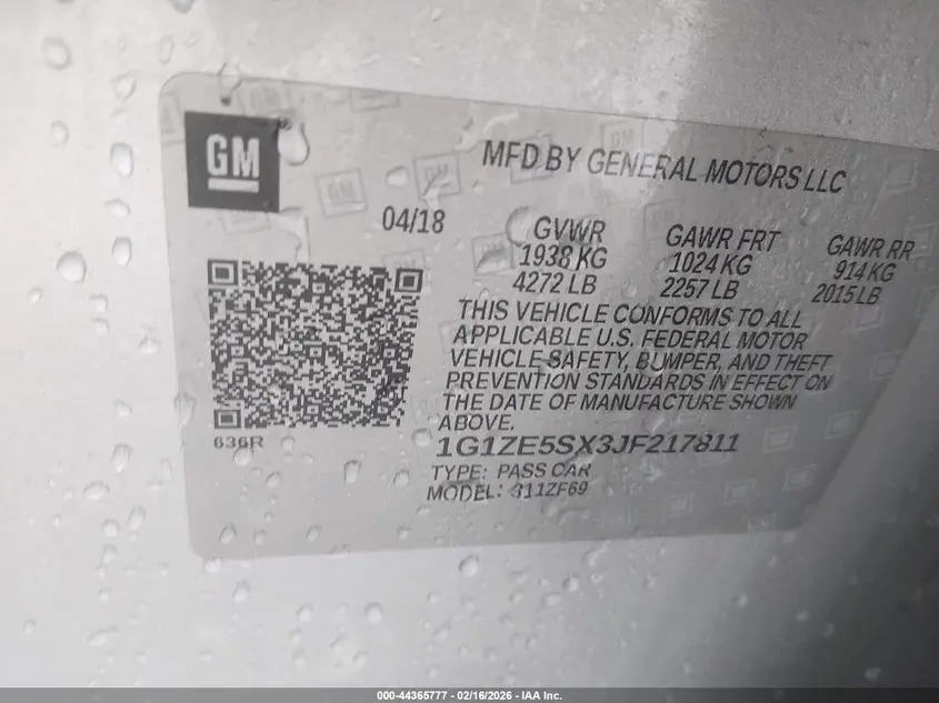 2018 CHEVROLET MALIBU PREMIER