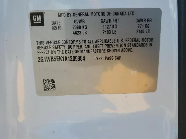 2010 CHEVROLET IMPALA LT  