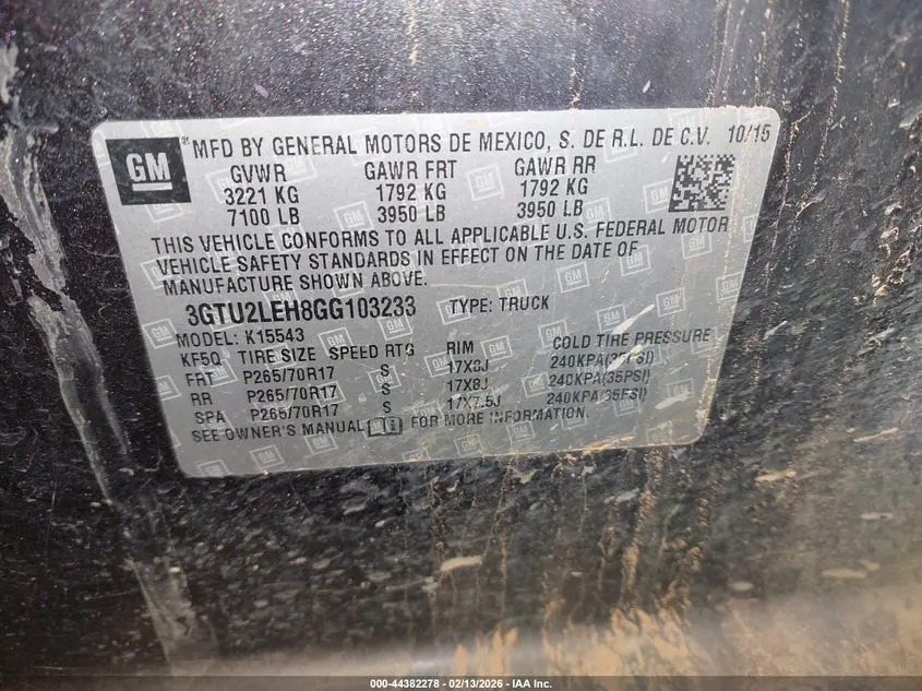 2016 GMC SIERRA 1500  