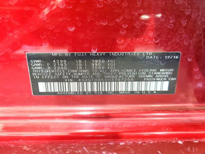 2017 SUBARU IMPREZA   