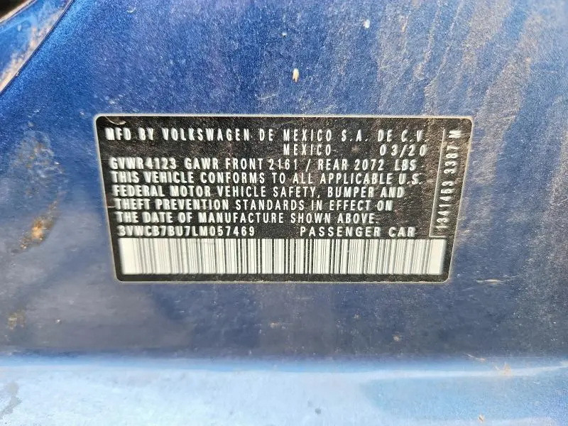 2020 VOLKSWAGEN JETTA S  