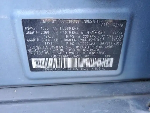 2010 SUBARU OUTBACK 2.5I PREMIUM  