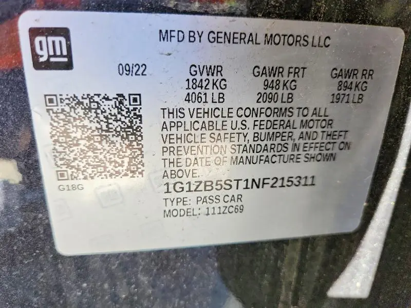 2022 CHEVROLET MALIBU LS  