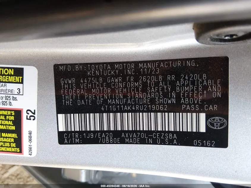 2024 TOYOTA CAMRY SE