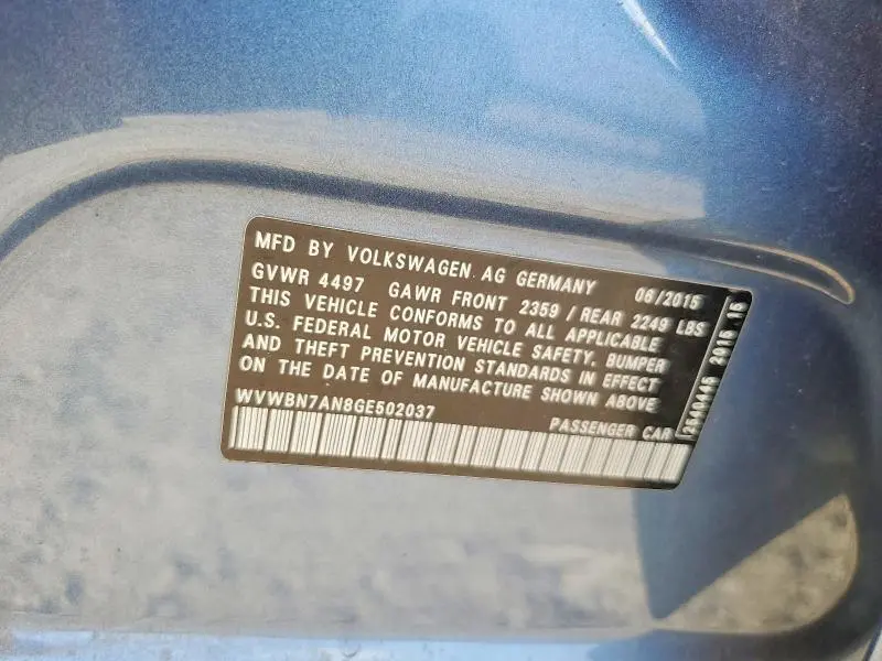 2016 VOLKSWAGEN CC BASE  