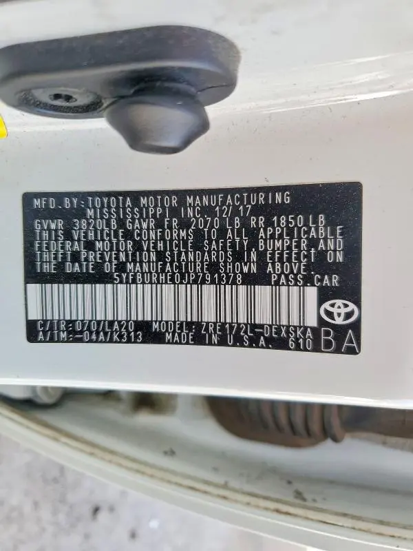 2018 TOYOTA COROLLA XSE  