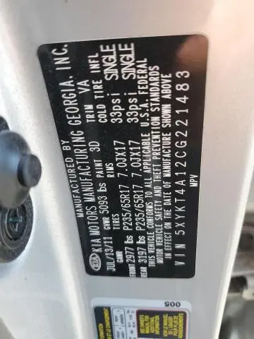 2012 KIA SORENTO BASE  
