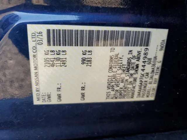 2016 NISSAN MAXIMA 3.5S  