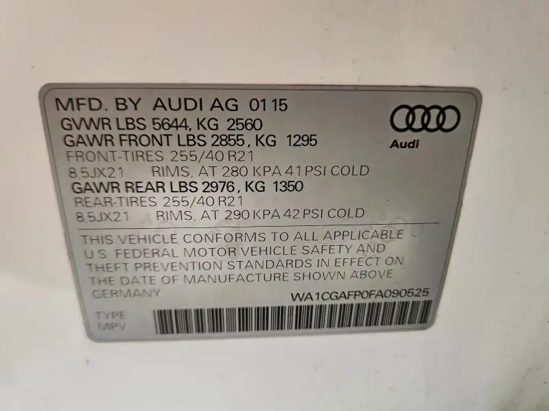 2015 AUDI SQ5 PREMIUM PLUS  