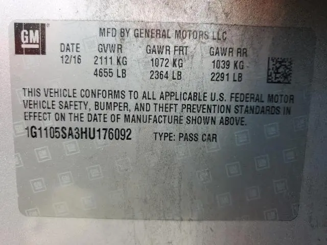 2017 CHEVROLET IMPALA LT  