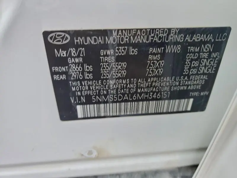 2021 HYUNDAI SANTA FE CALLIGRAPHY  