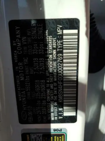 2013 HYUNDAI SANTA FE GLS  