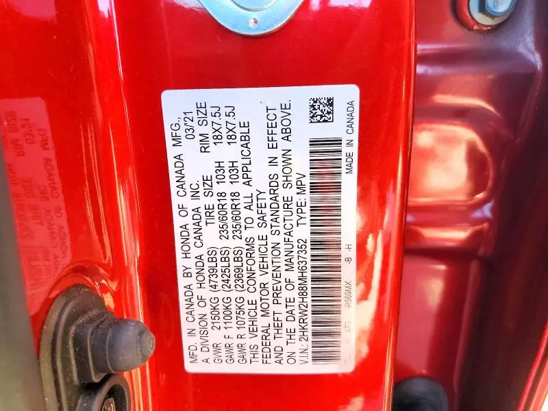 2021 HONDA CR-V EXL  