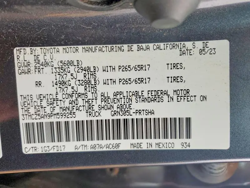 2023 TOYOTA TACOMA   