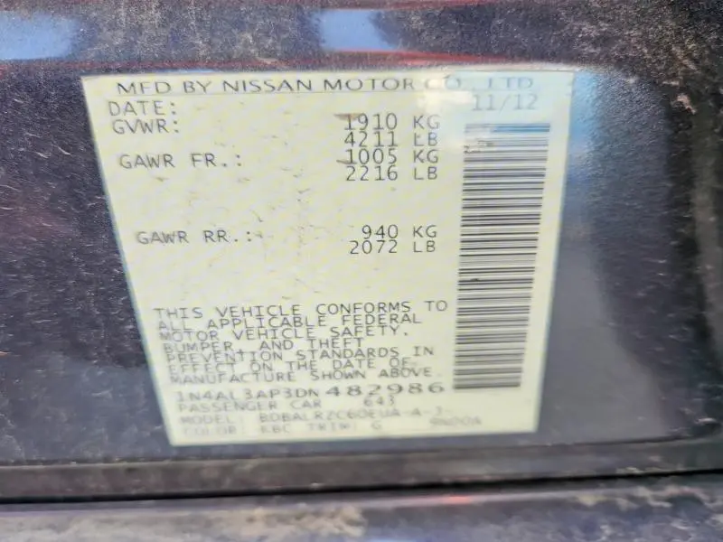 2013 NISSAN ALTIMA 2.5  