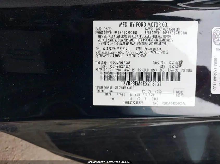 2014 FORD MUSTANG V6