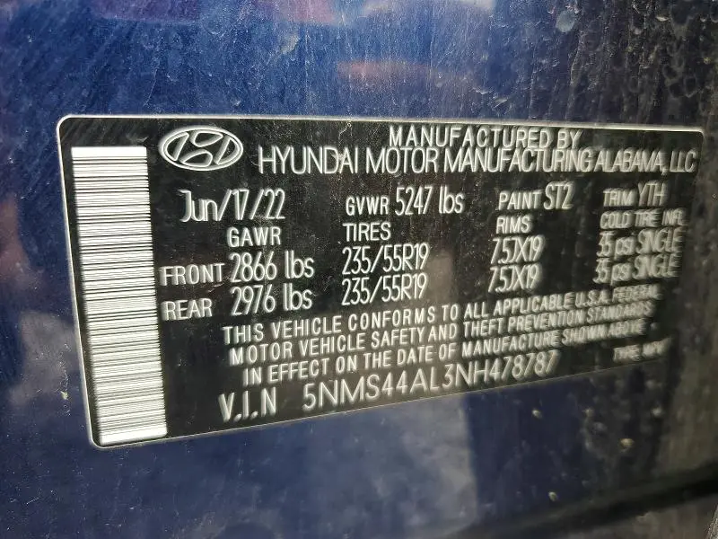 2022 HYUNDAI SANTA FE LIMITED  