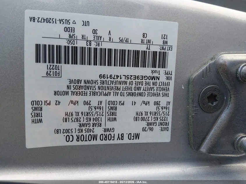 2020 FORD TRANSIT CONNECT XL PASSENGER