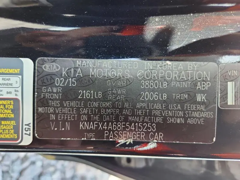 2015 KIA FORTE LX  