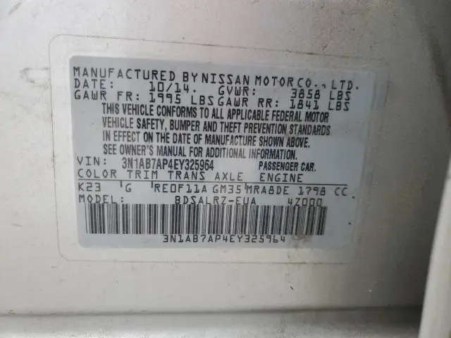 2014 NISSAN SENTRA S  