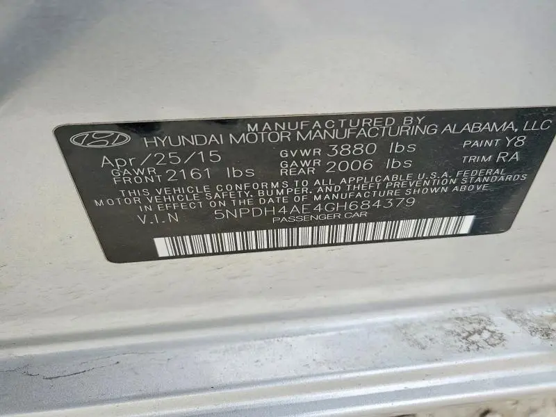 2016 HYUNDAI ELANTRA SE  