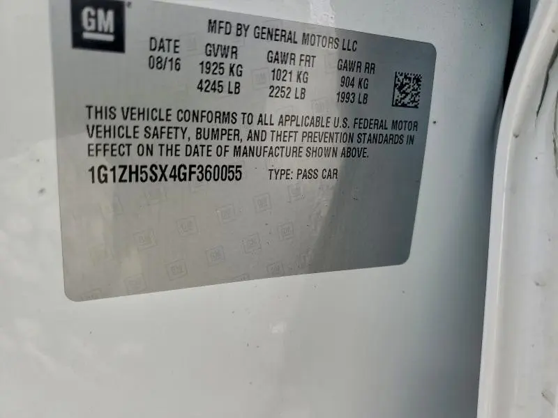 2016 CHEVROLET MALIBU PREMIER  