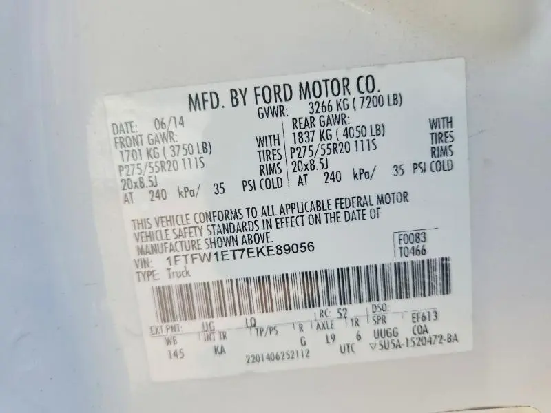 2014 FORD F150 SUPERCREW  