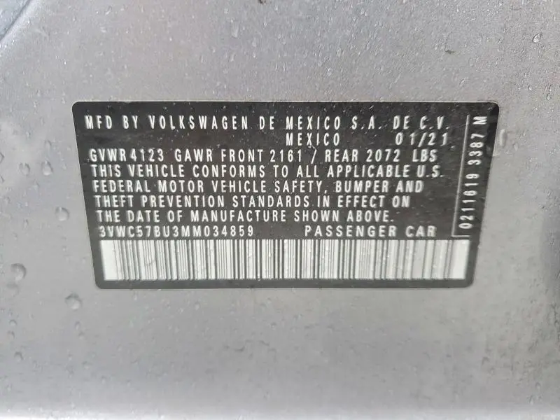 2021 VOLKSWAGEN JETTA S  