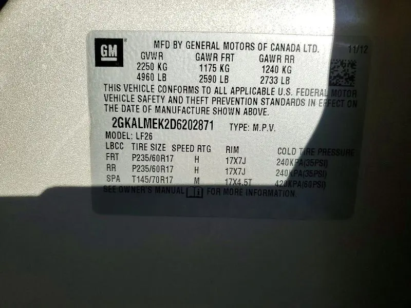 2013 GMC TERRAIN SLE  