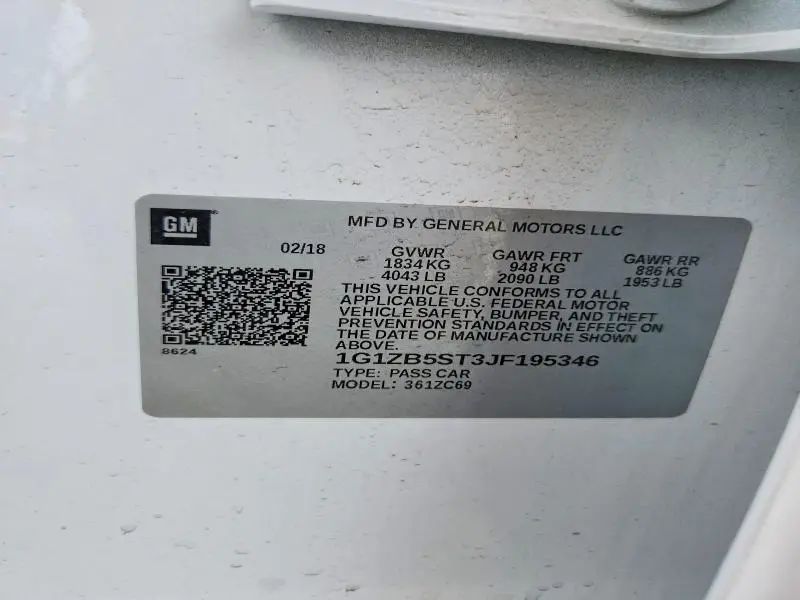 2018 CHEVROLET MALIBU LS  