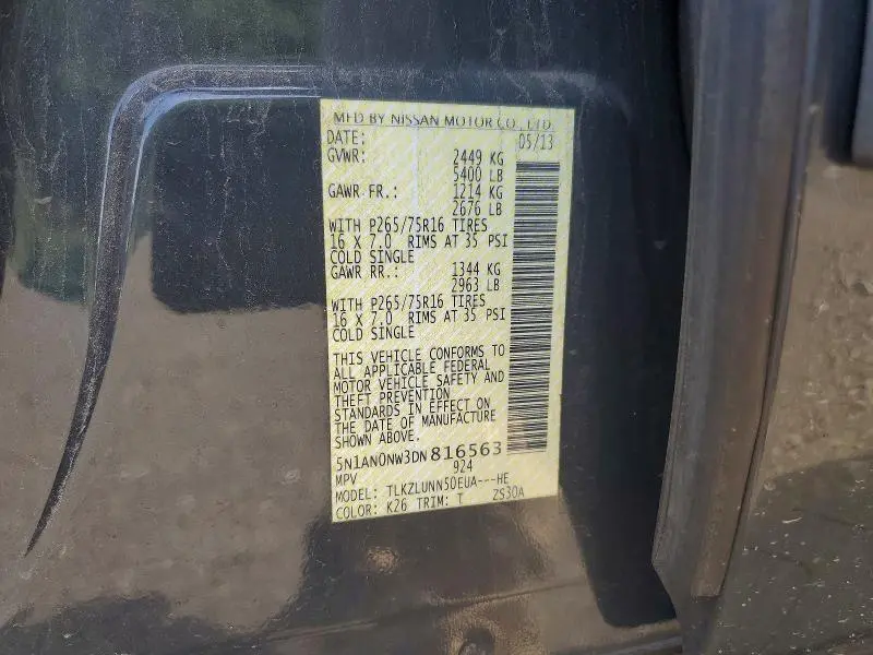2013 NISSAN XTERRA X  