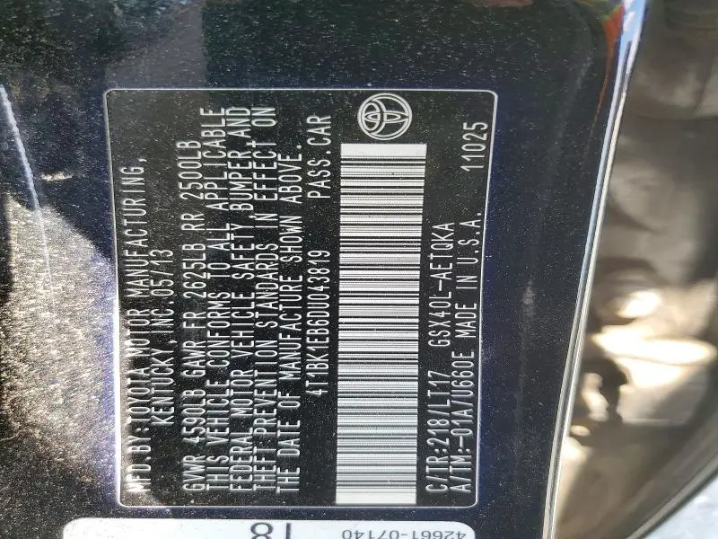 2013 TOYOTA AVALON XLE TOURING  