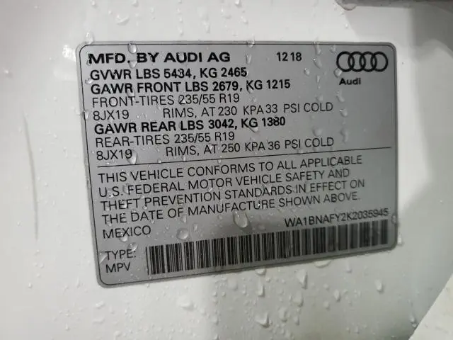 2019 AUDI Q5 PREMIUM PLUS  