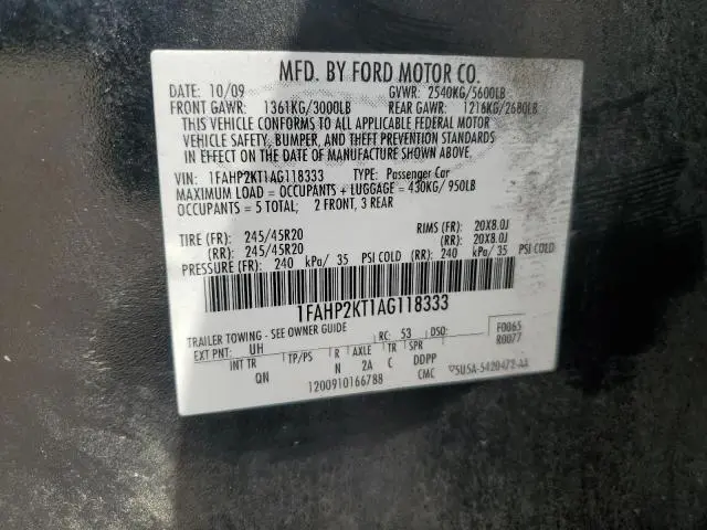 2010 FORD TAURUS SHO