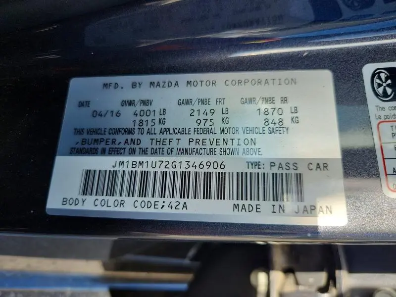 2016 MAZDA 3 SPORT  
