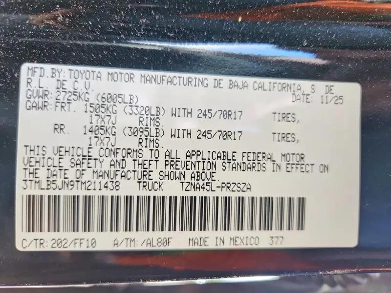 2026 TOYOTA TACOMA SR5  