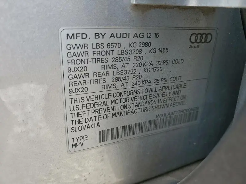 2017 AUDI Q7 PREMIUM PLUS  