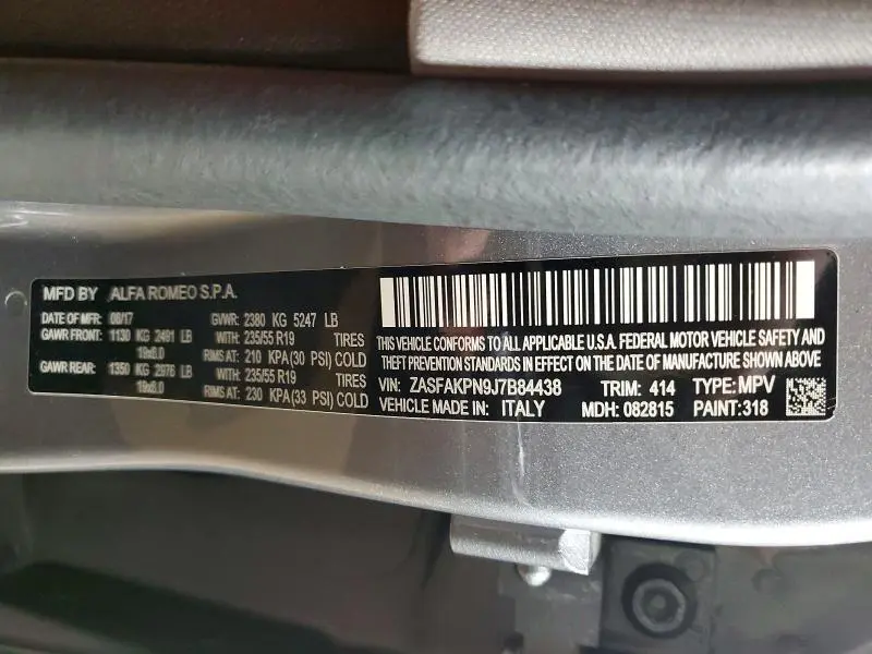 2018 ALFA ROMEO STELVIO SPORT  