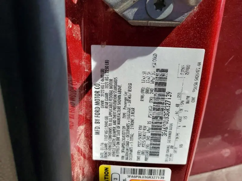 2016 FORD FUSION SE HYBRID  