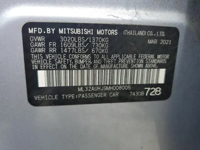 2021 MITSUBISHI MIRAGE ES  