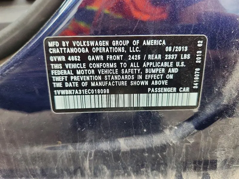 2014 VOLKSWAGEN PASSAT SE  