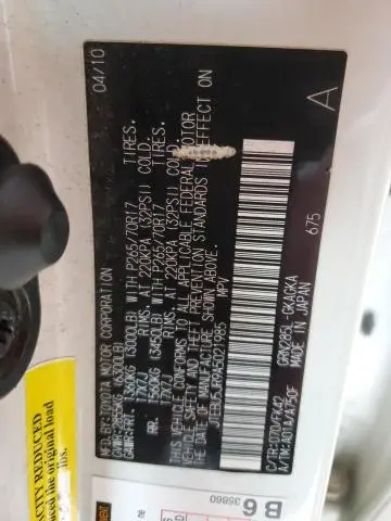 2010 TOYOTA 4RUNNER SR5  