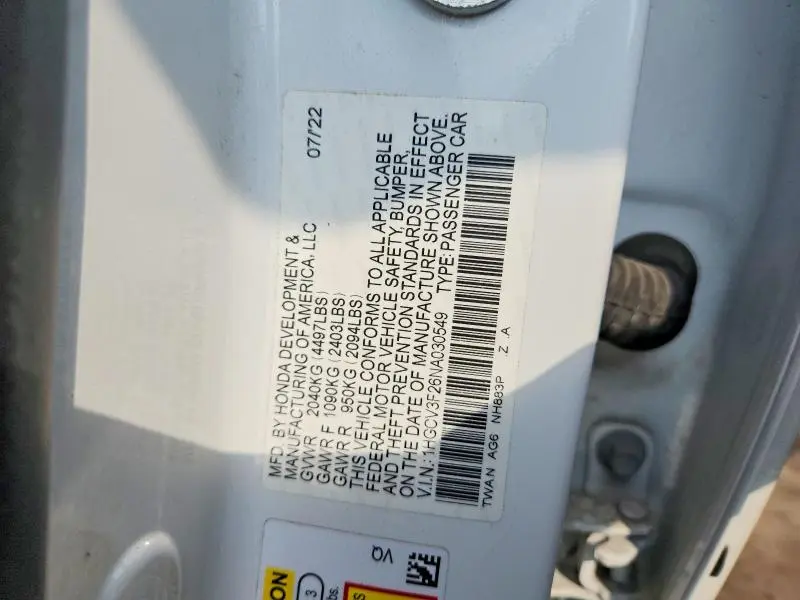 2022 HONDA ACCORD HYBRID SPORT  