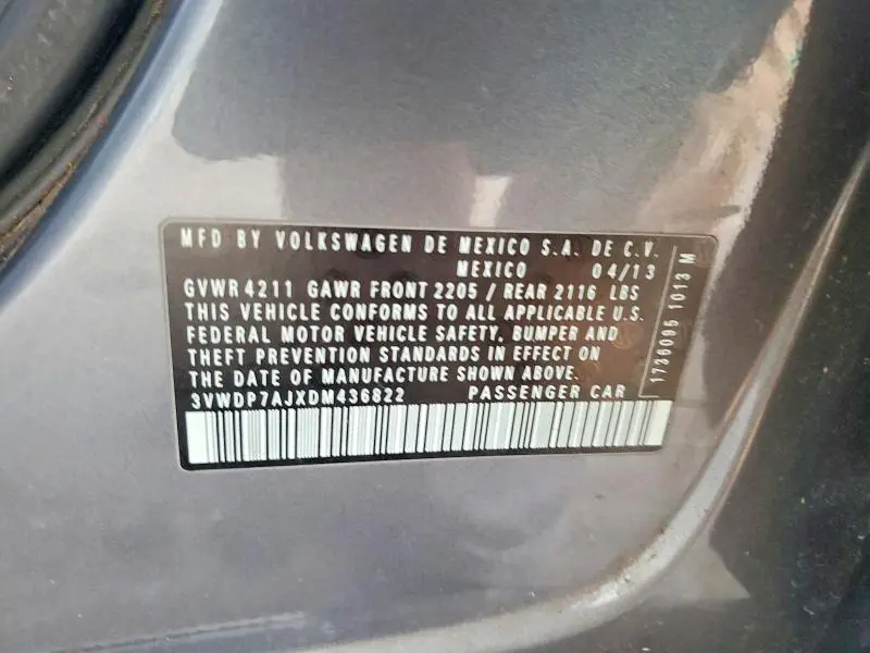 2013 VOLKSWAGEN JETTA SE  