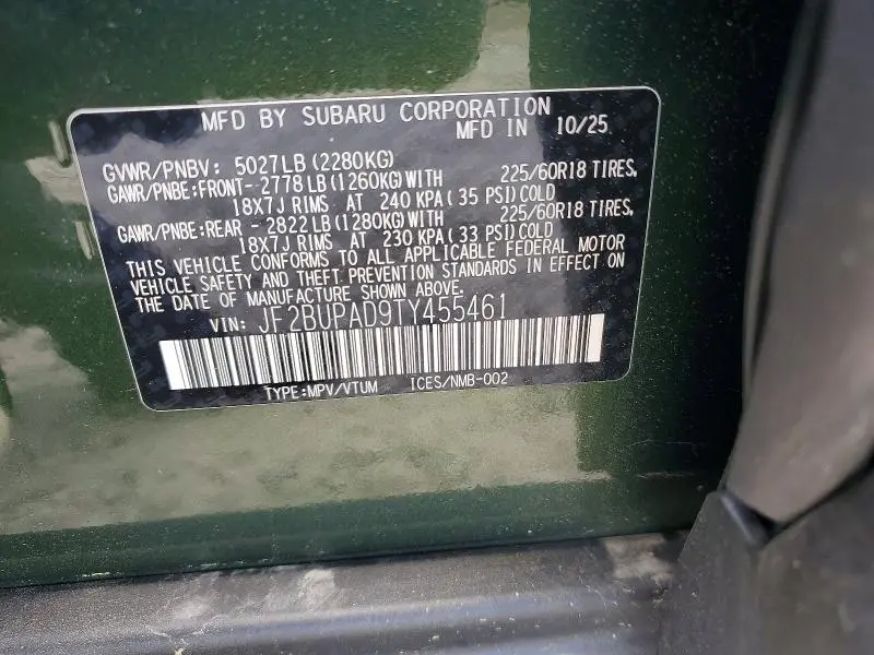 2026 SUBARU OUTBACK   