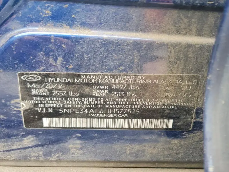 2017 HYUNDAI SONATA SPORT  